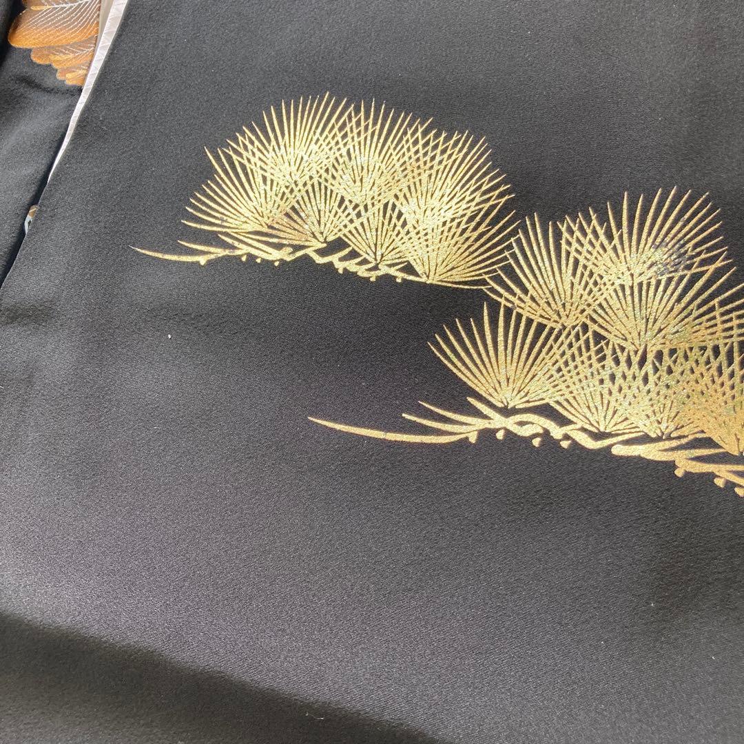 【最高級】訳あり品　日本製　正絹　初着　お宮参り用 黒地 鷹と獅子柄