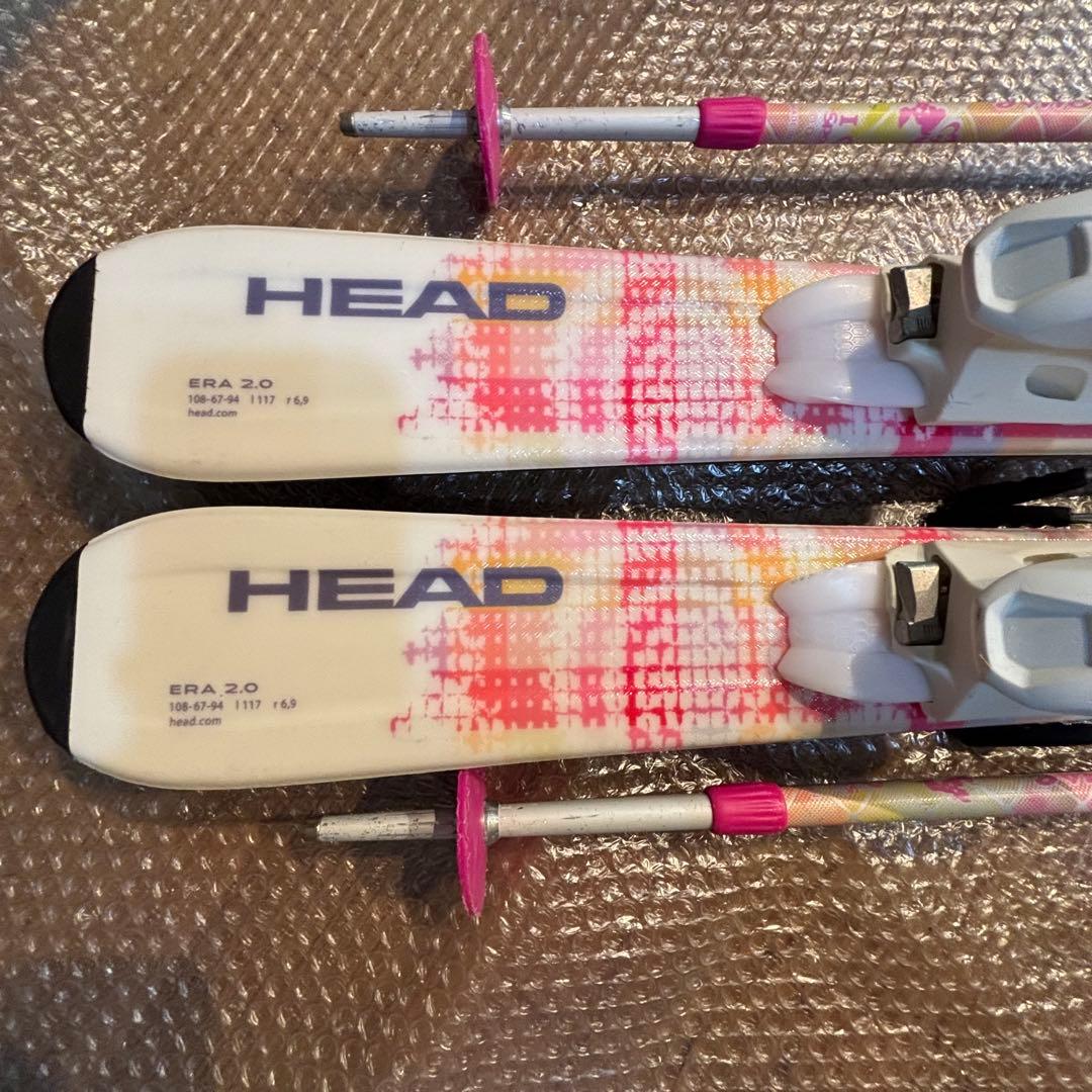 ジュニアスキーセット　head　117cm 21cm ストック、ブーツ付
