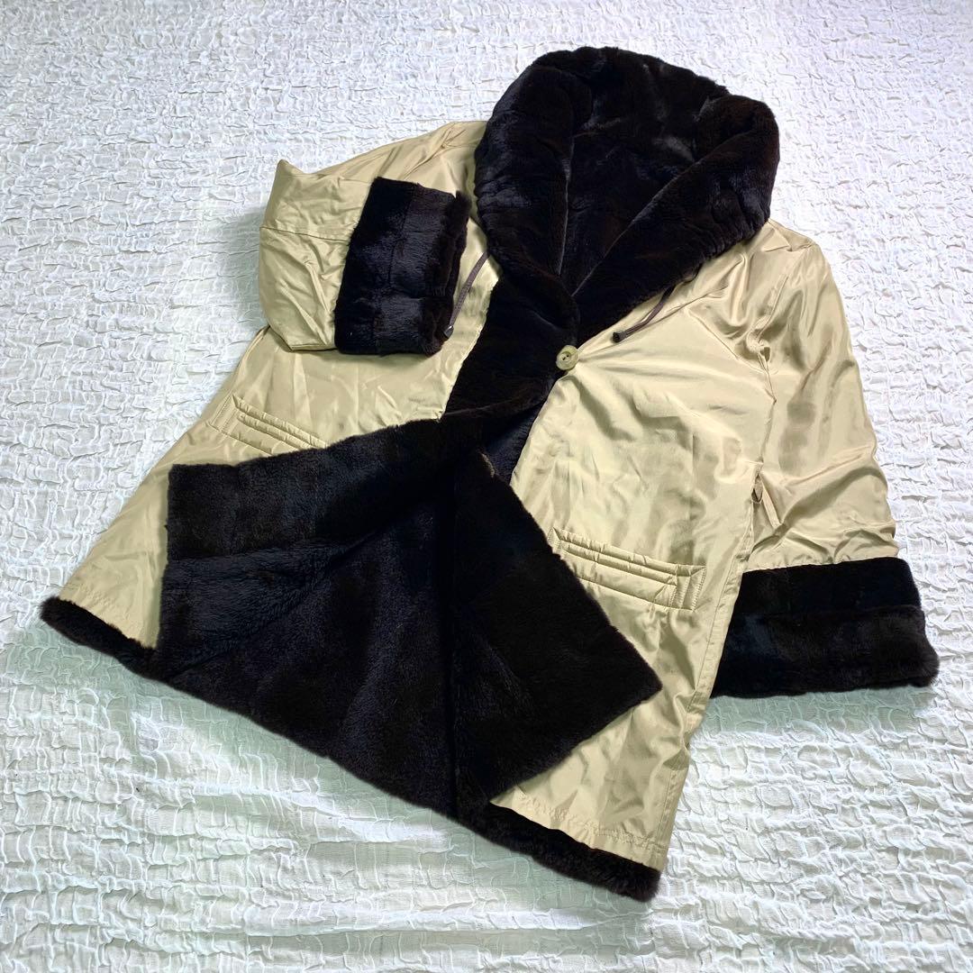 EMBA ミンク　シルク　リバーシブル　毛皮　ファーコート