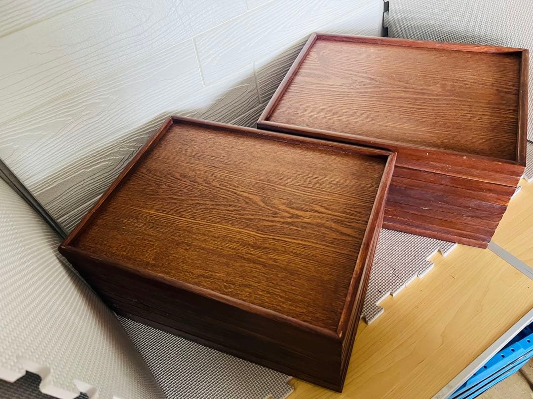 KA48☆お盆☆20枚セット 木製 トレー お膳 和風 レトロ