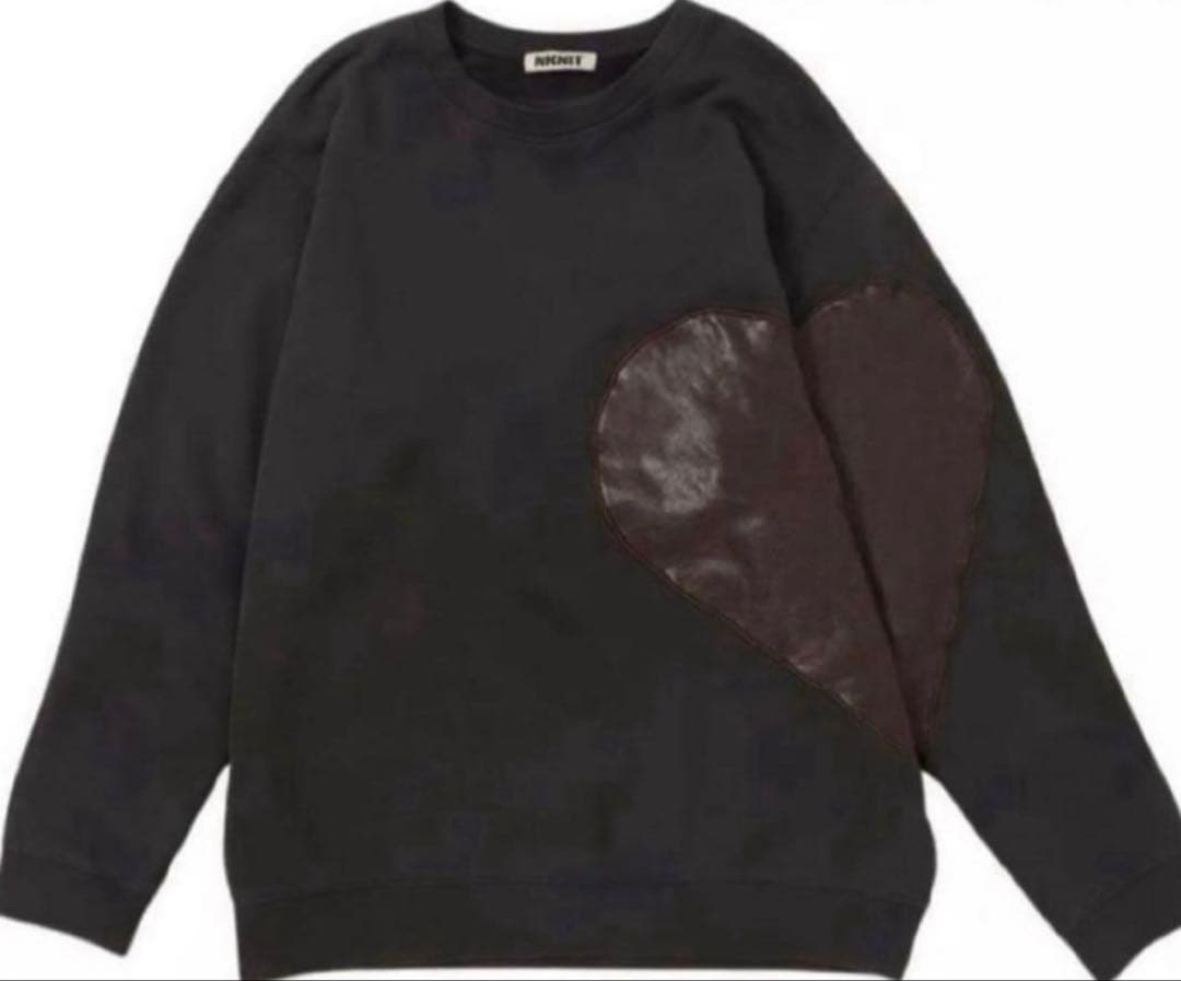 NKNIT pattern pullover sweat チャコールブラウン