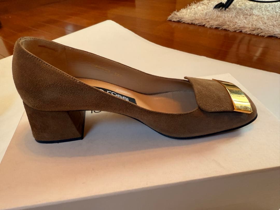 【セルジオロッシ】フラットシューズ スエード ベージュ　36.5