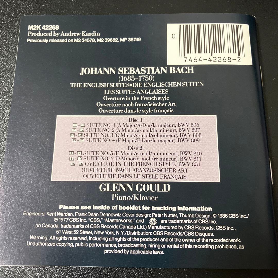 【売約済】グールド／バッハ:イギリス組曲(全6曲) 2CD