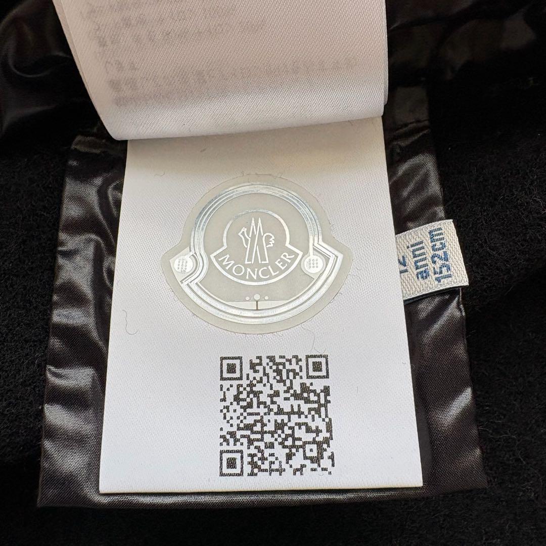 MONCLER ダウンフード付ポンチョケープ 黒 12A ウール混 M相当