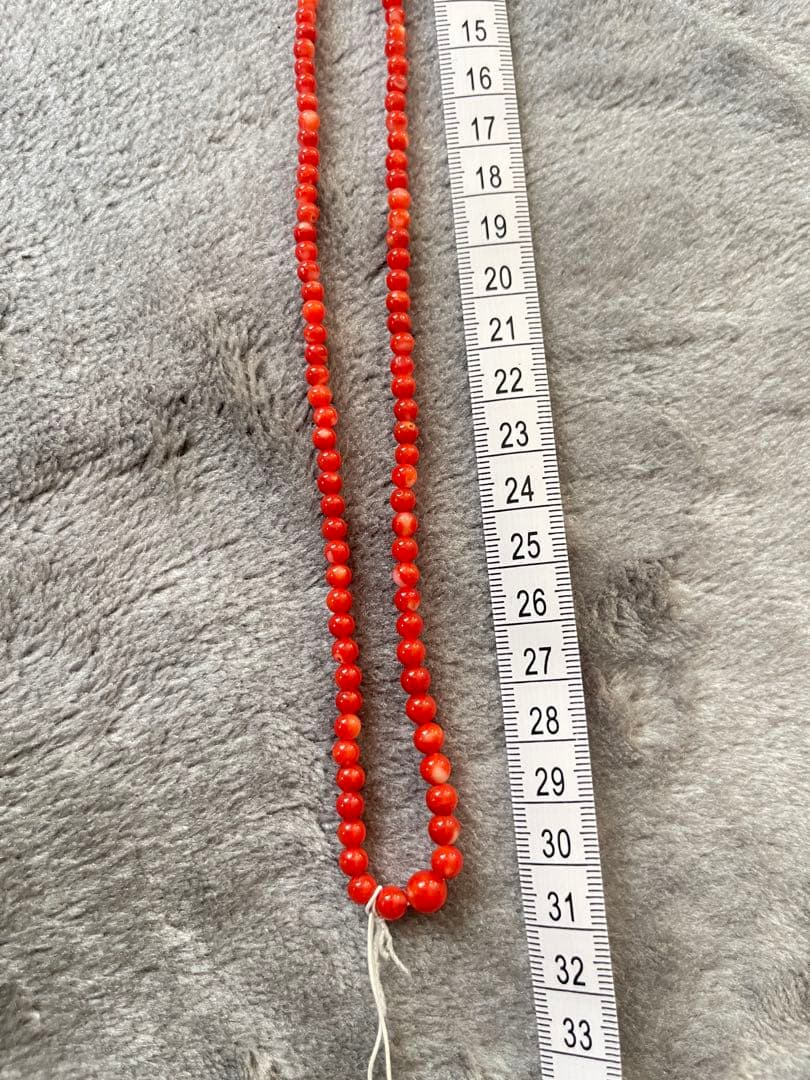 珊瑚サンゴネックレス6.9mm、重约16g