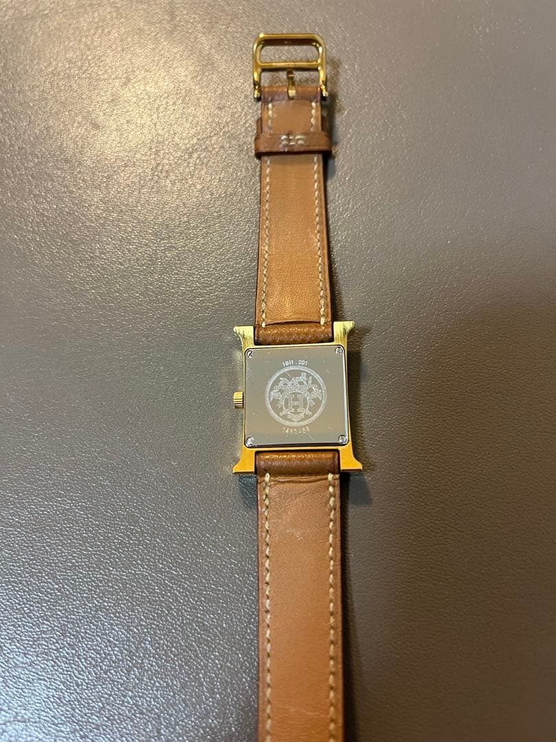 エルメス　Hウォッチ　キャメル革ベルト