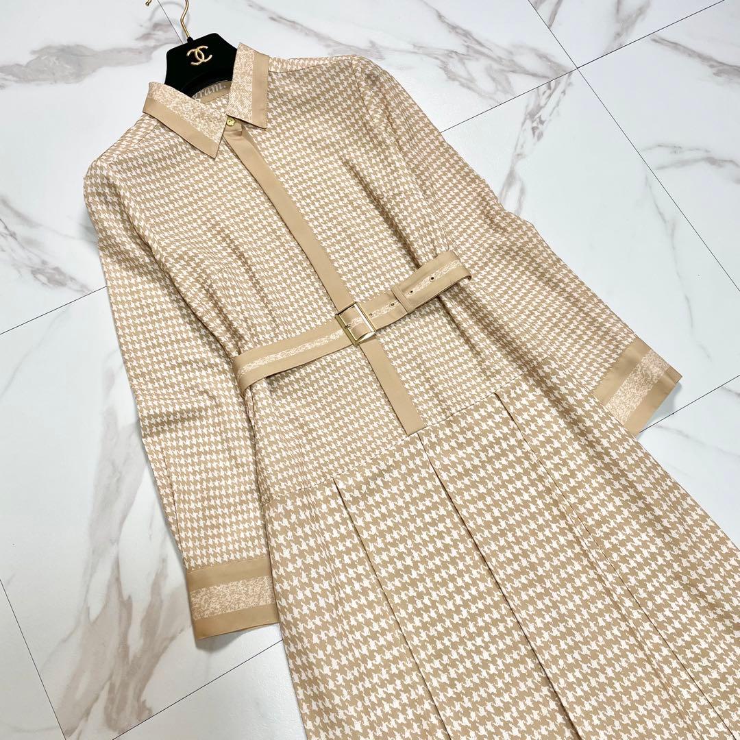 未使用級✨グレースコンチネンタル ハウンドトゥースプリントワンピース 近年