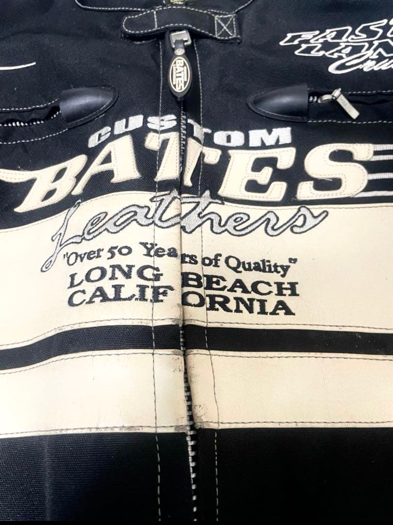 BATES ベイツ　カスタムライダースジャケット　XL 黒/白