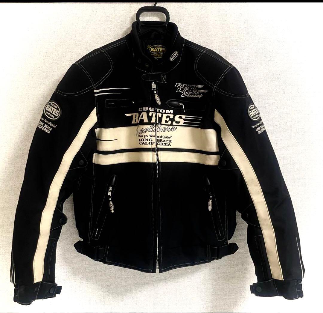 BATES ベイツ　カスタムライダースジャケット　XL 黒/白