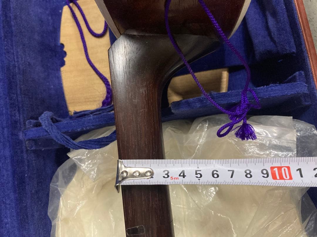 I）高級 和楽器 三味線 純銀 紅木 ハードケース付き