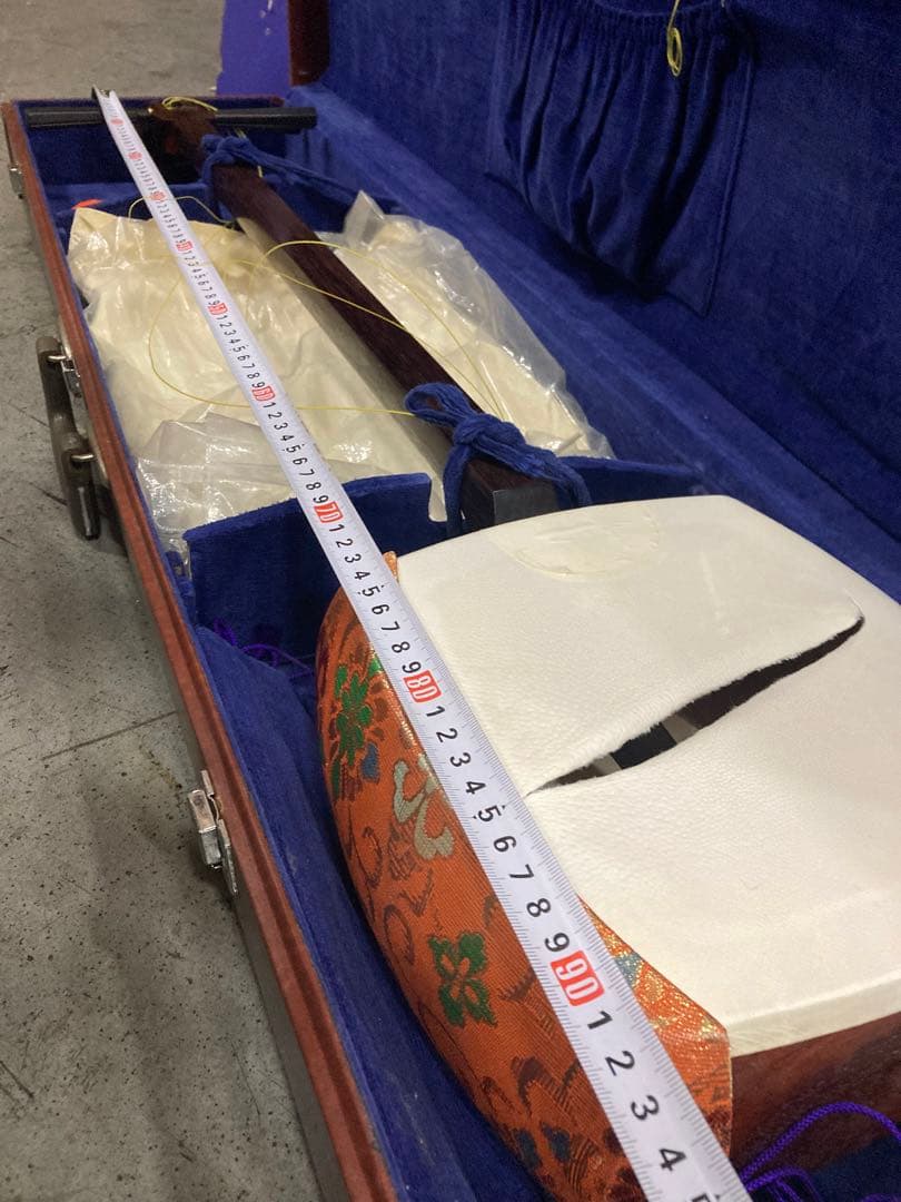 I）高級 和楽器 三味線 純銀 紅木 ハードケース付き