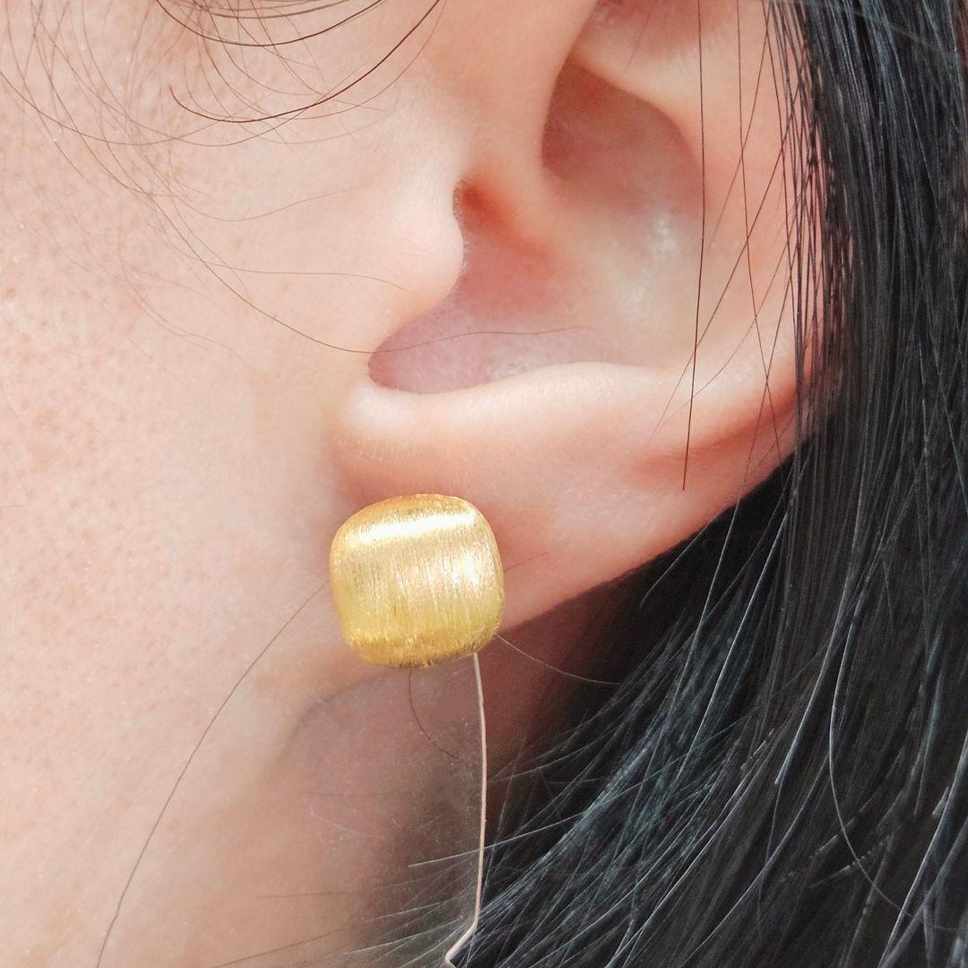 ショコラ18金 K18 YG スクエアデザイン ピアス