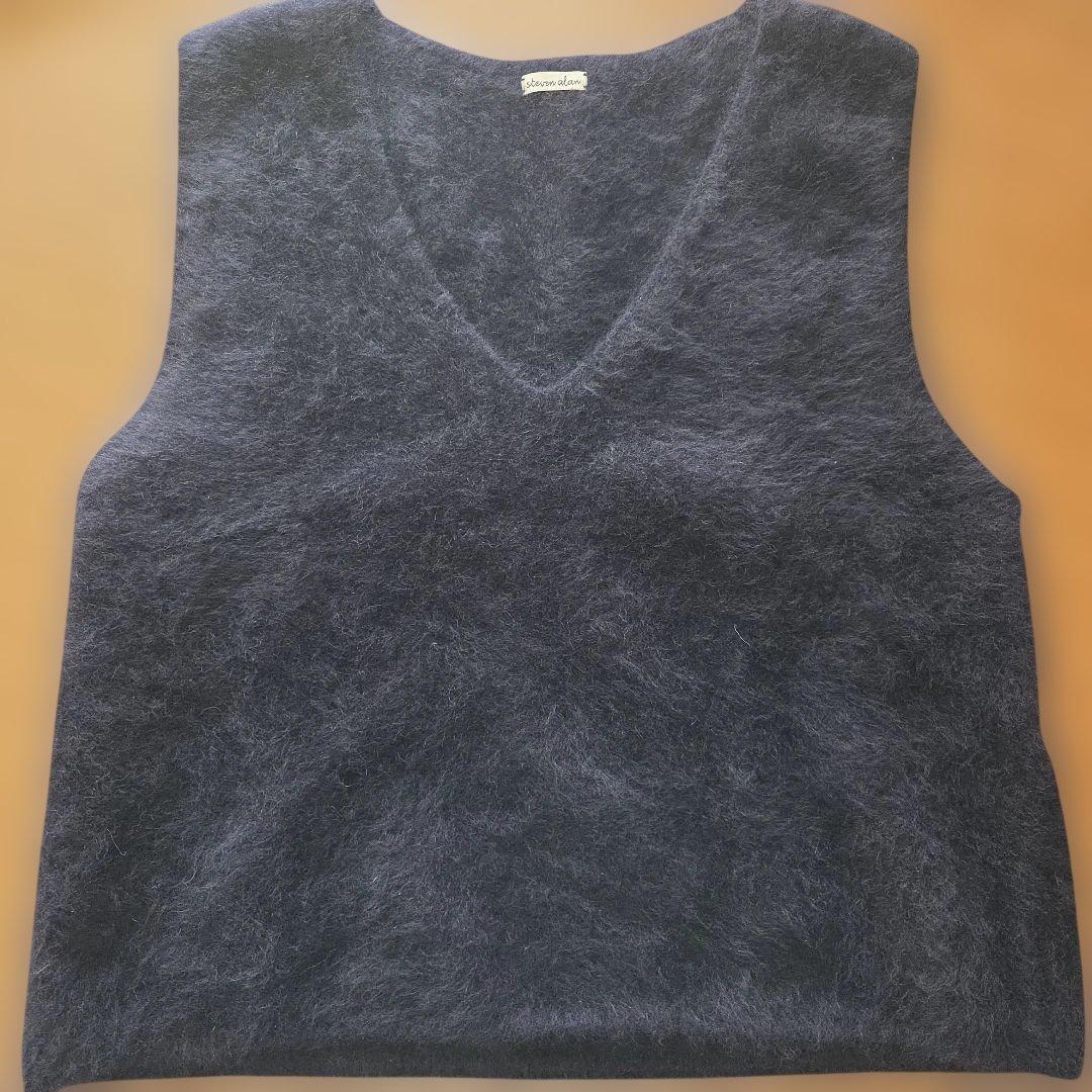 Steven Alan　オーストラリアンウール ミックス ニットベストネイビー