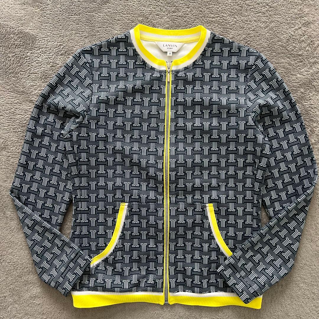 LANVIN SPORT ランバンスポール　総柄　ノーカラージャケット　ゴルフ