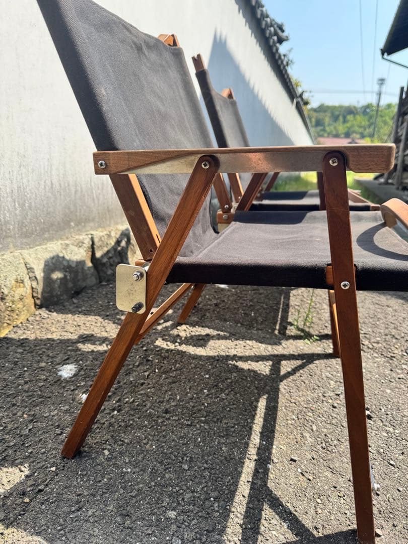 キャンプオンパレード　コンダクターズチェア2脚セット　帆布シート　収納袋付き