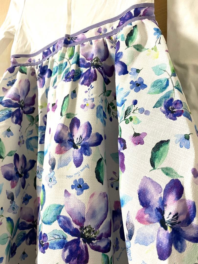 アナスイミニ　ワンピース　紫　花柄　130 入学式　フォーマル　ドレス