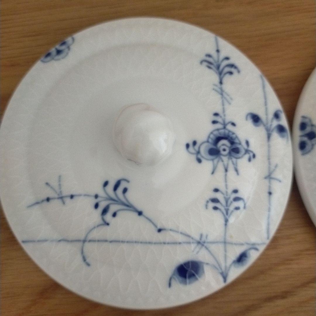 ロイヤルコペンハーゲン　ブルーパルメッテ　蓋つきボウル2客セット