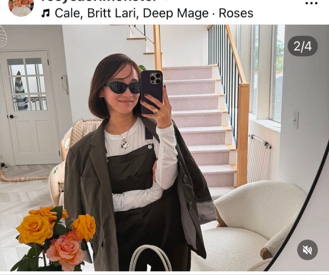 ロージーモンスター✴︎pocket frill satin all-in-one