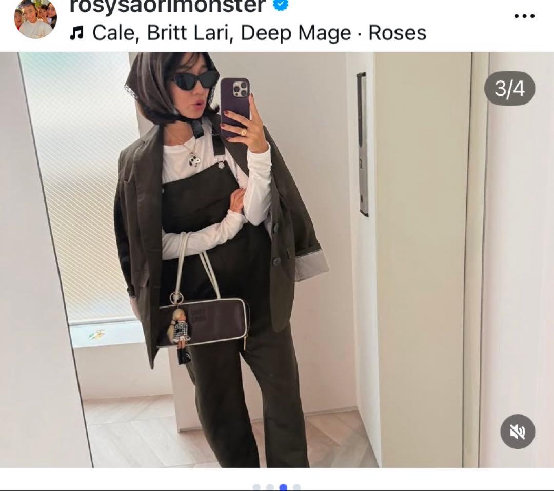 ロージーモンスター✴︎pocket frill satin all-in-one