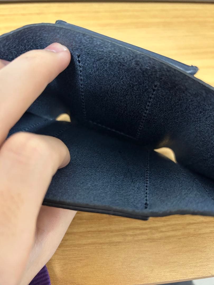 Hender scheme trifold wallet navy 極美品