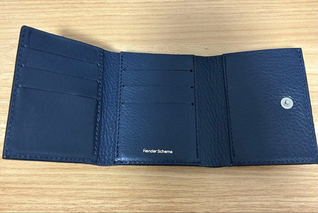 Hender scheme trifold wallet navy 極美品