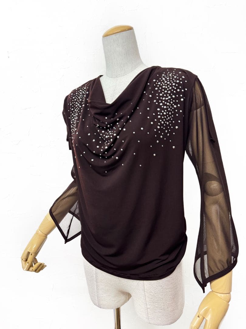 【レアカラー】新品　社交ダンス　ブラウン　カットソーｄ133