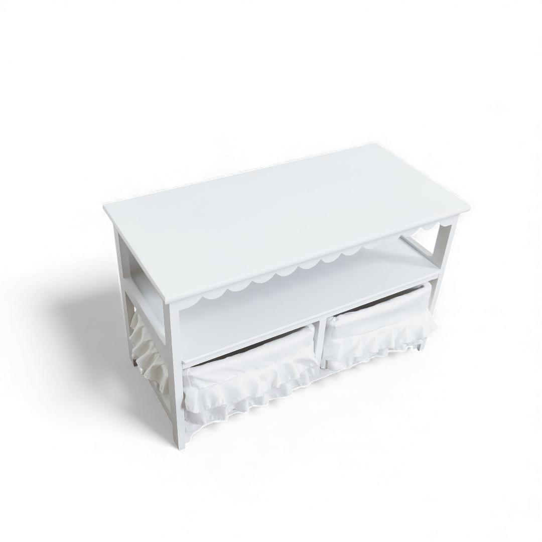 フォロー割【新品訳あり】フリルモチーフが可愛い！カントリー調テレビ台