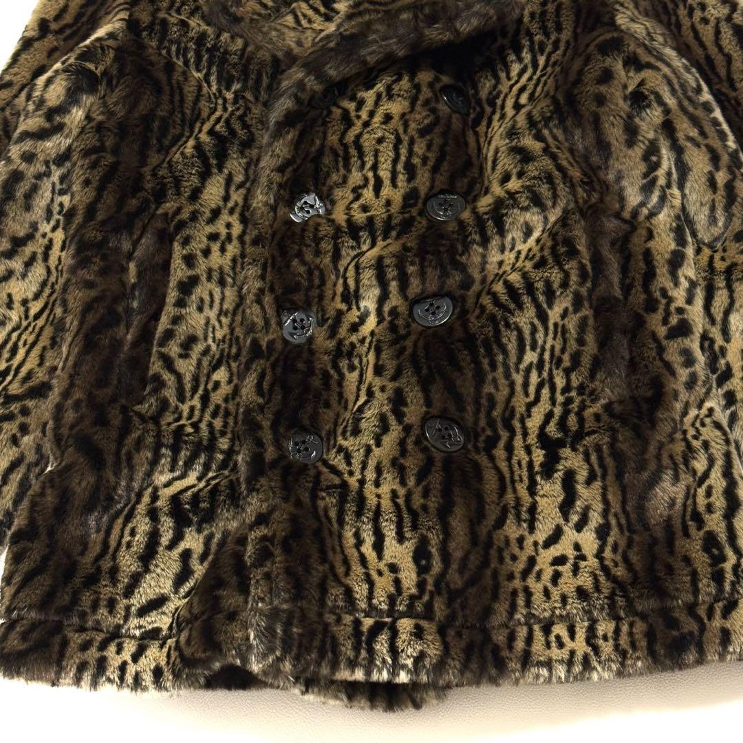 【極美品】 Schott 100周年 限定 フェイクファー 豹柄 Pコート 総柄