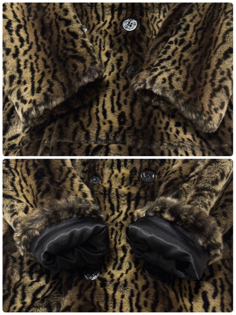 【極美品】 Schott 100周年 限定 フェイクファー 豹柄 Pコート 総柄