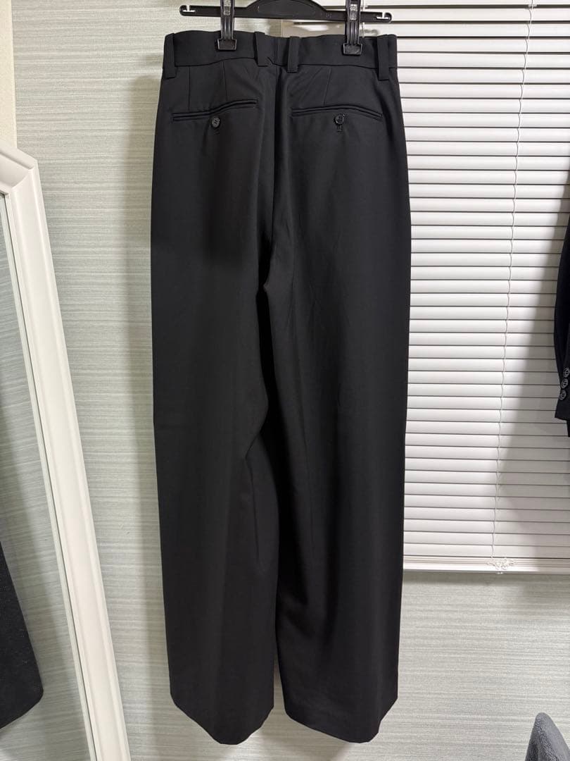 【lapiis】 TWO TUCK WOOL WIDE TROUSERS