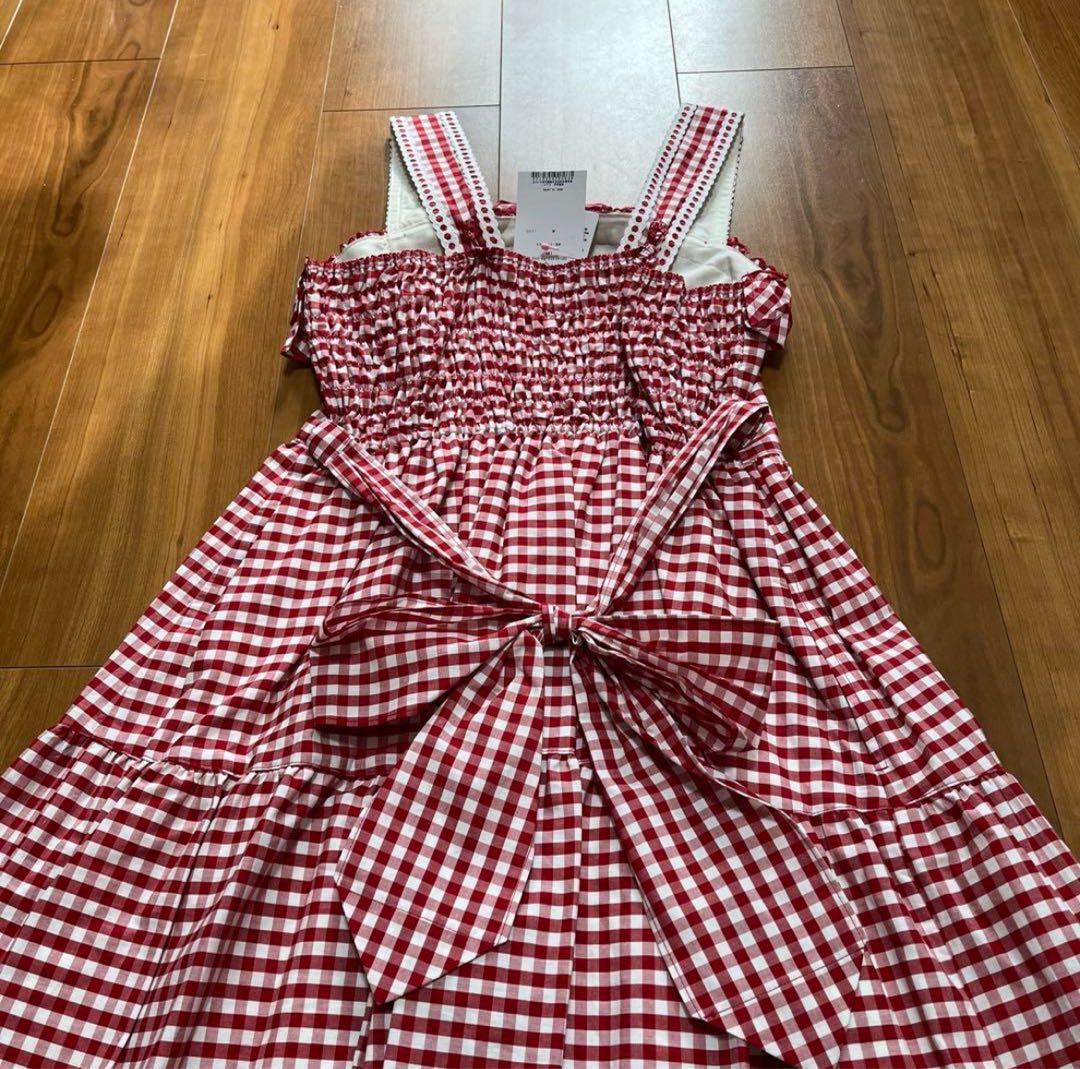 シャーリーテンプル　赤白ギンガムチェリージャンスカ