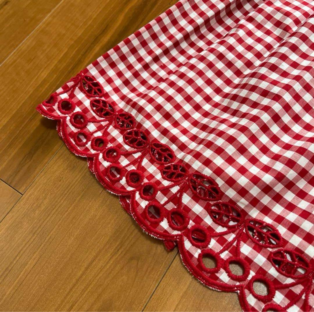 シャーリーテンプル　赤白ギンガムチェリージャンスカ