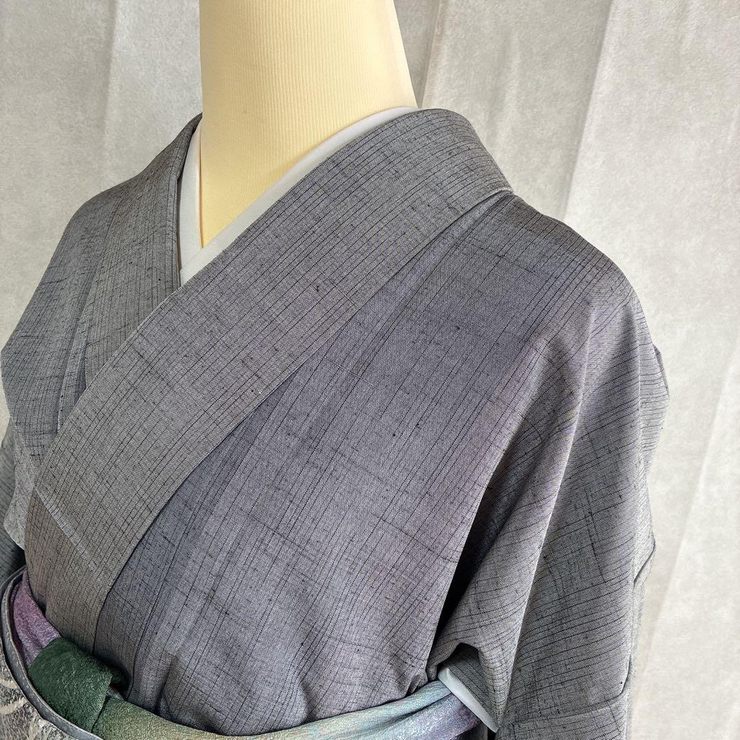 〈着物のみ〉小紋　着物　紬　トールサイズ　しつけ付き　粋　凛とした美　G9