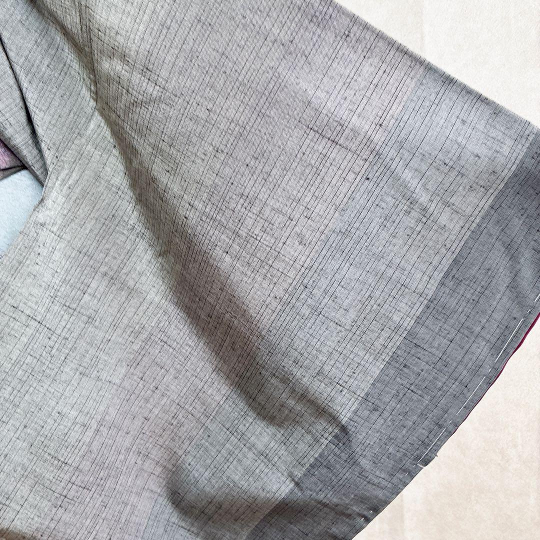 〈着物のみ〉小紋　着物　紬　トールサイズ　しつけ付き　粋　凛とした美　G9