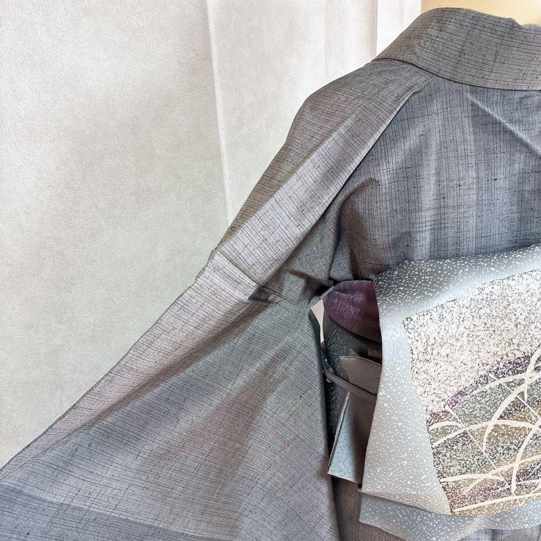 〈着物のみ〉小紋　着物　紬　トールサイズ　しつけ付き　粋　凛とした美　G9