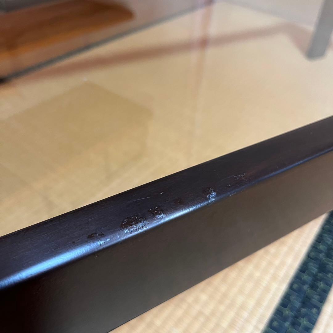 オールドカリモク　ガラストップローテーブル