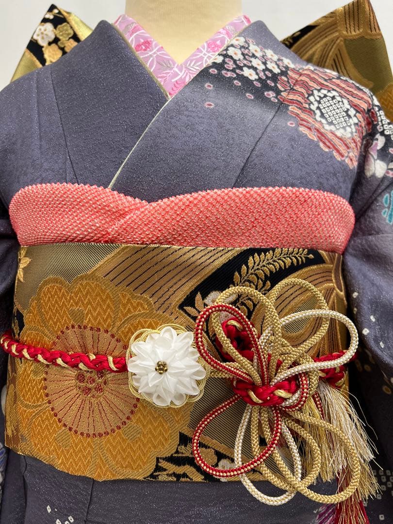 振り袖　フルセット　別誂長襦袢　成人式　金彩加工　銀通し　ますいわ屋扱い　597