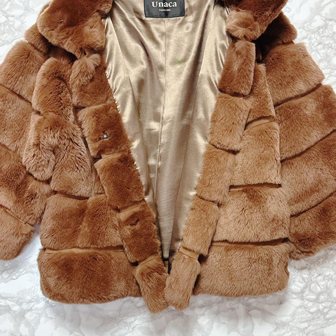 真由美様　Unaca ラビットファーショートコート【GLOW 1月号掲載】 M