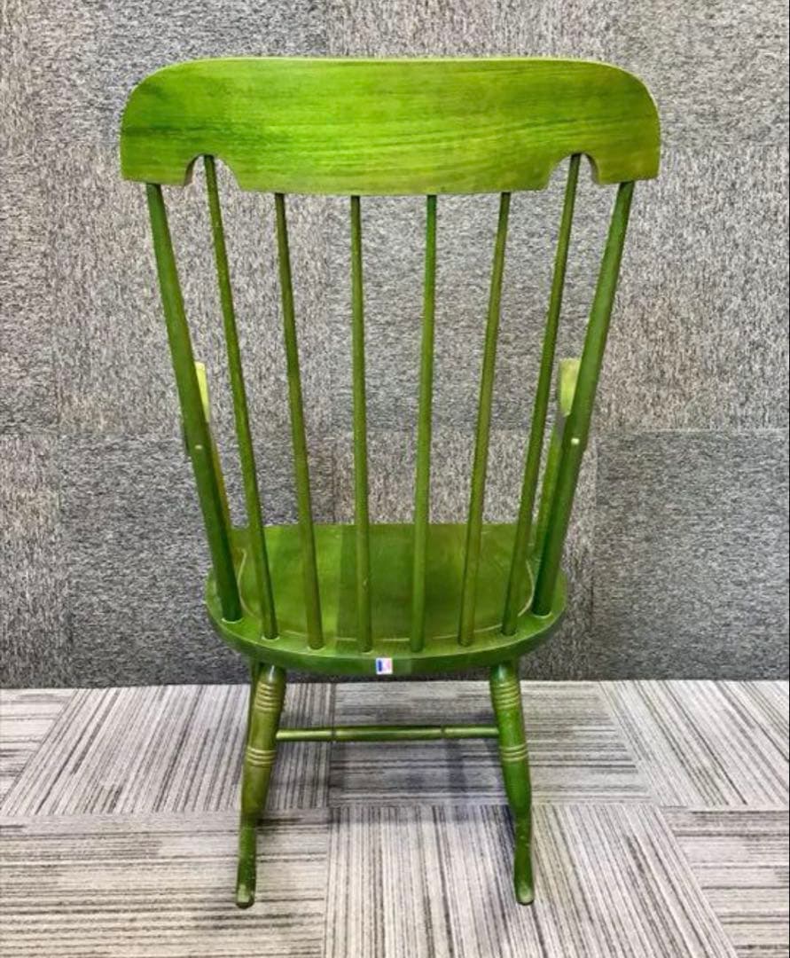 【Vintage】飛騨産業 キツツキマーク ロッキングチェア グリーン 送料込み