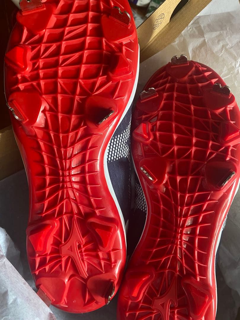 Mizuno スパイクシューズ ワイド ネイビー/レッド