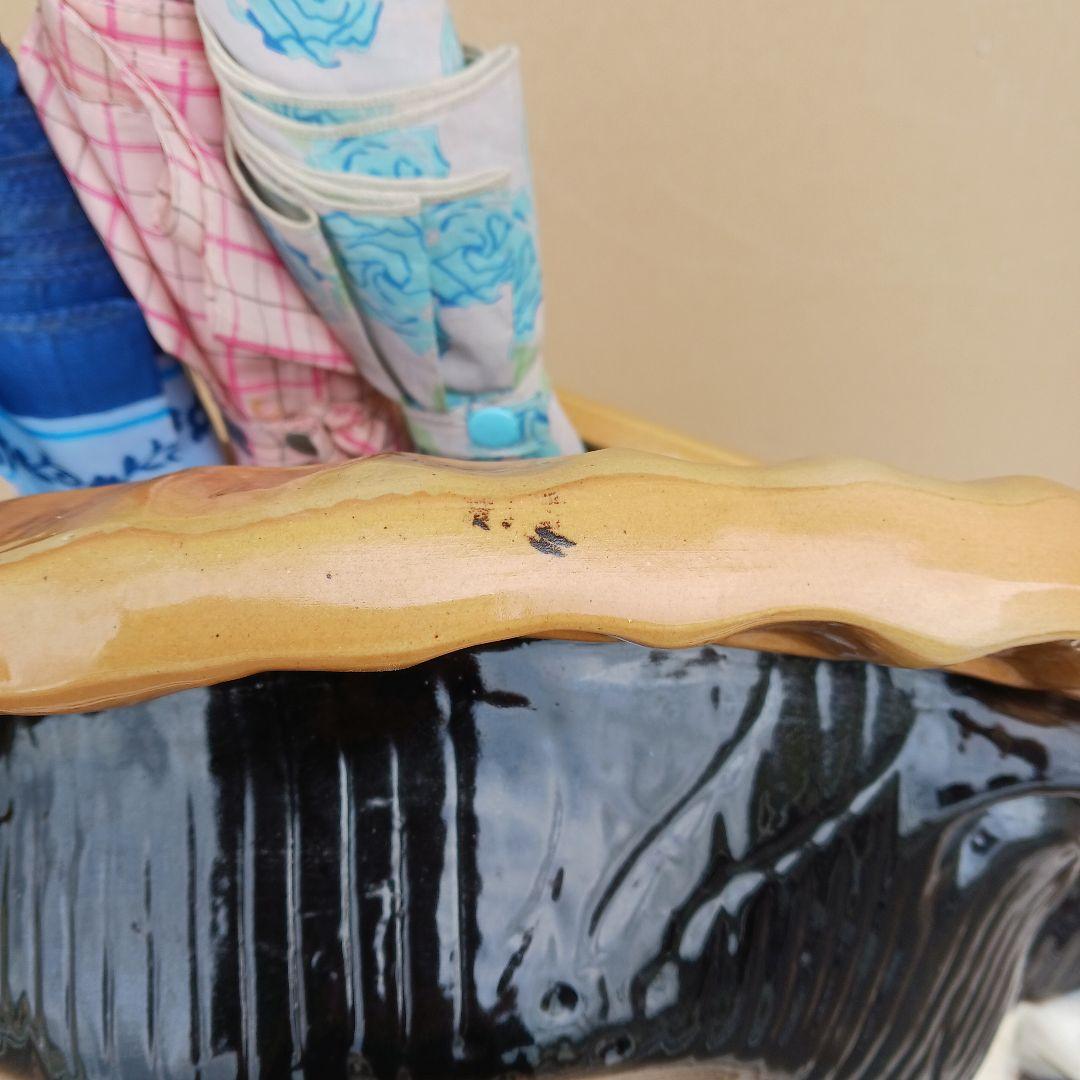 新品　陶器　傘立て　たぬき置物　大型　難有　縁起物　オブジェ　和風食堂　業務用