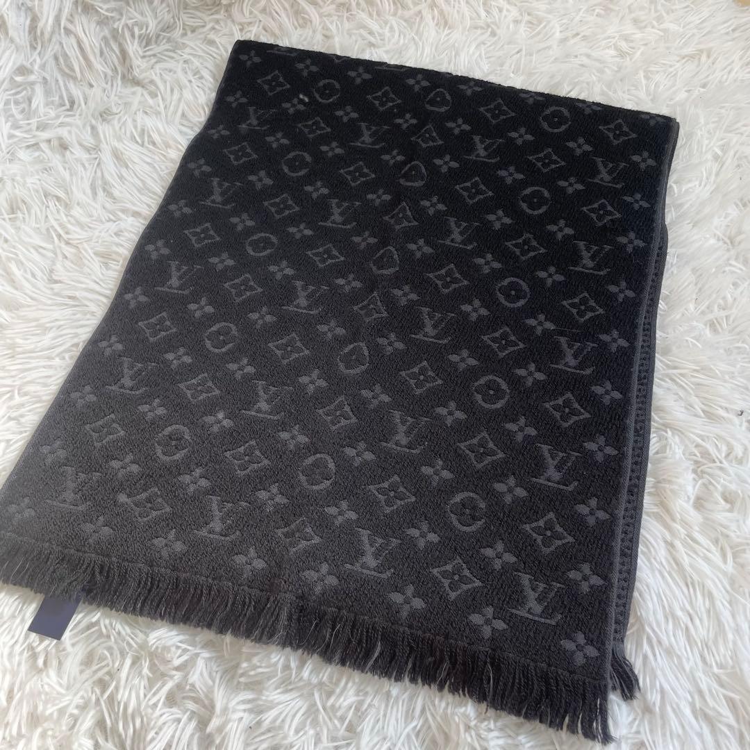 ルイヴィトン マフラー モノグラム　クラシック ノワール　黒
