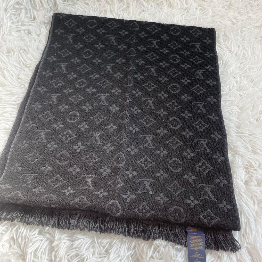 ルイヴィトン マフラー モノグラム　クラシック ノワール　黒