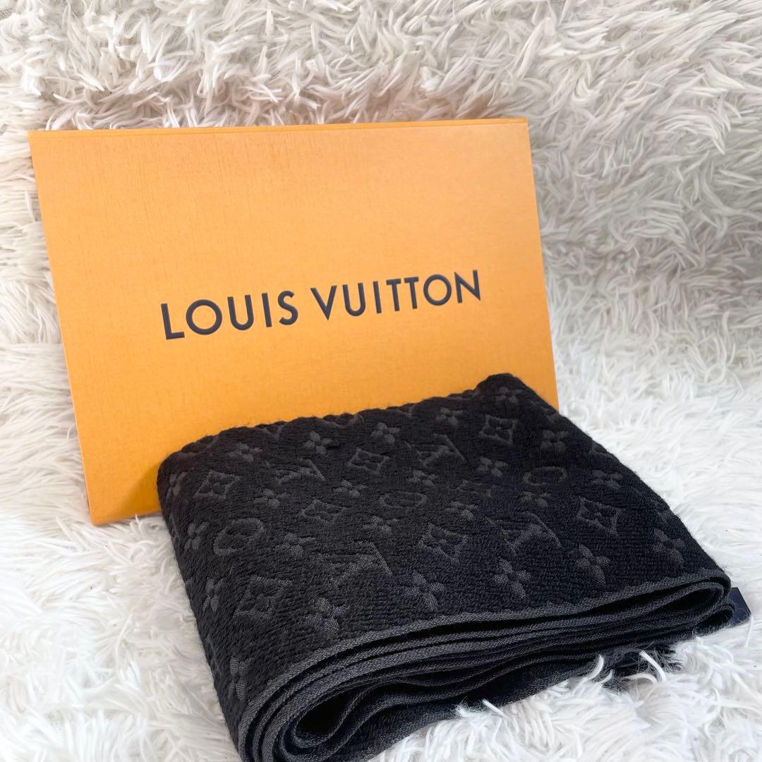 ルイヴィトン マフラー モノグラム　クラシック ノワール　黒