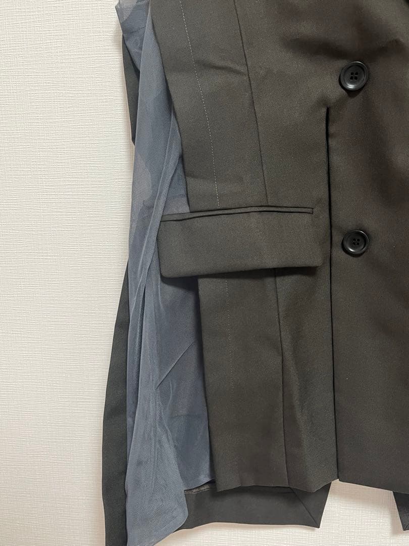 新品　メゾンスペシャルSide Tulle Gilet KHK