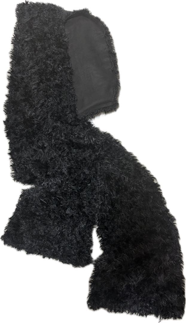 la belle etude ムートンライクボンディングフードマフラー 黒