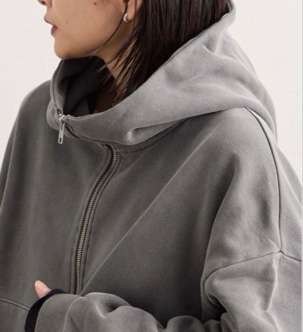 【ジャーナルスタンダード】ピグメントフーディスウェット　ブラックA／グレー