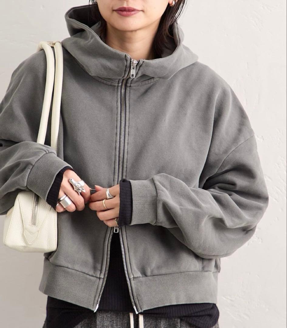 【ジャーナルスタンダード】ピグメントフーディスウェット　ブラックA／グレー