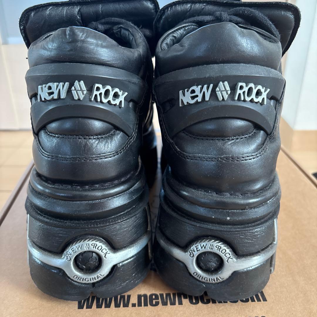 美品 NEW ROCK M-106-S112 43厚底 レザー ブラック