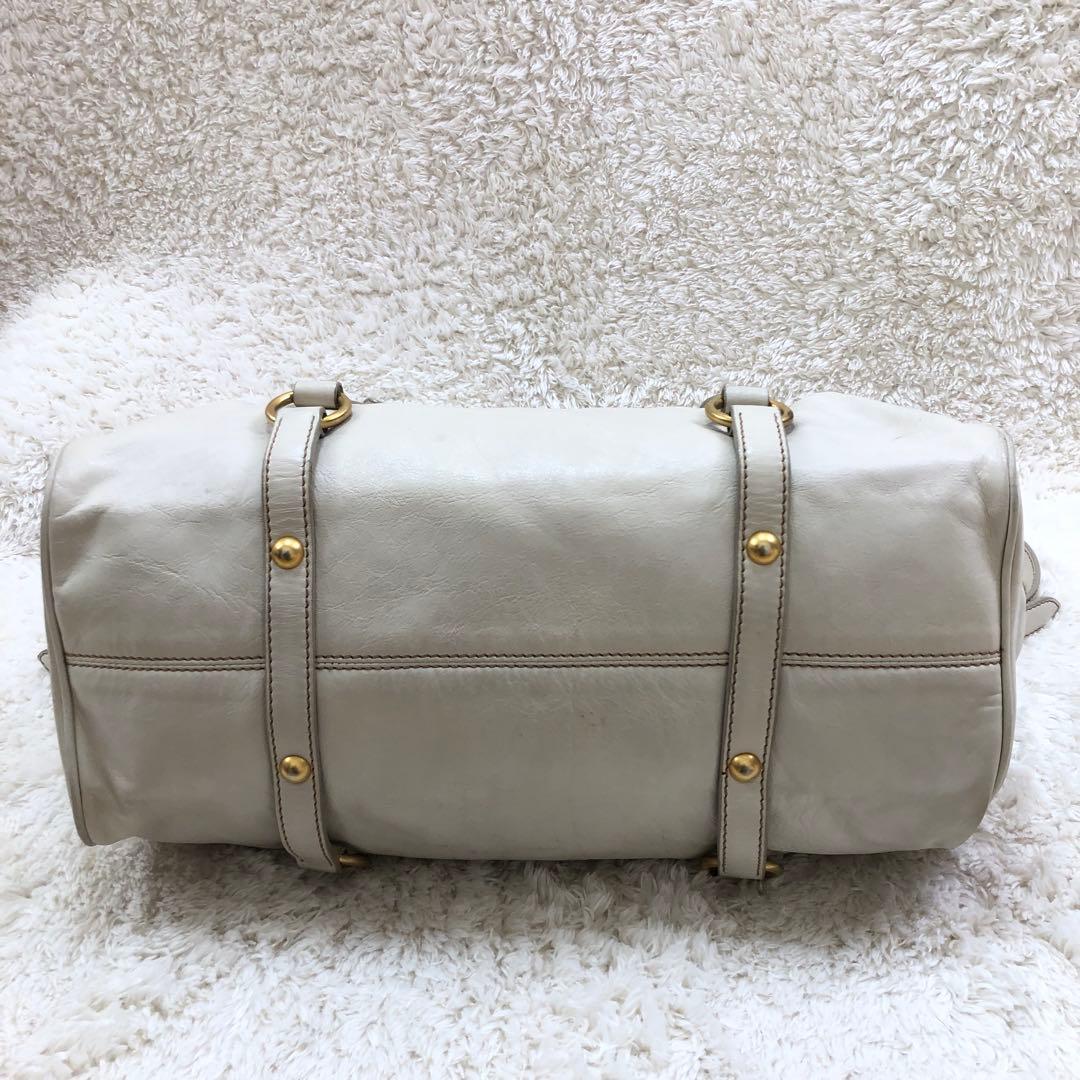 MIU MIU VITELLO LUX ショルダーバッグ 2WAY ホワイト